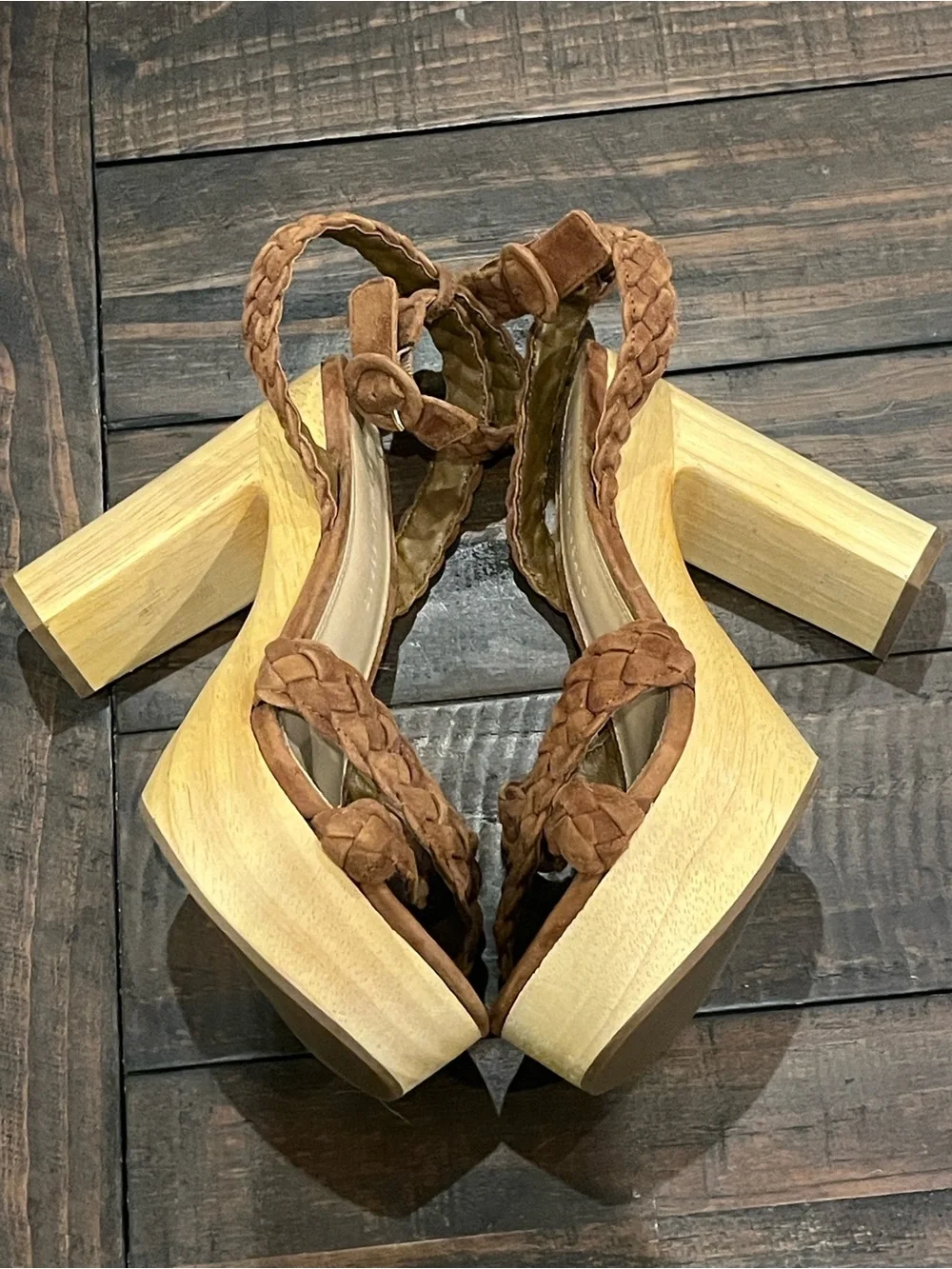 Veronica Beard Gael Hazelwood Suede Platform Sandals